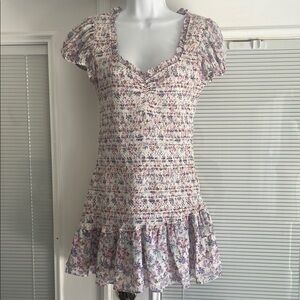 LoveShackFancy floral midi ruffle dress size M